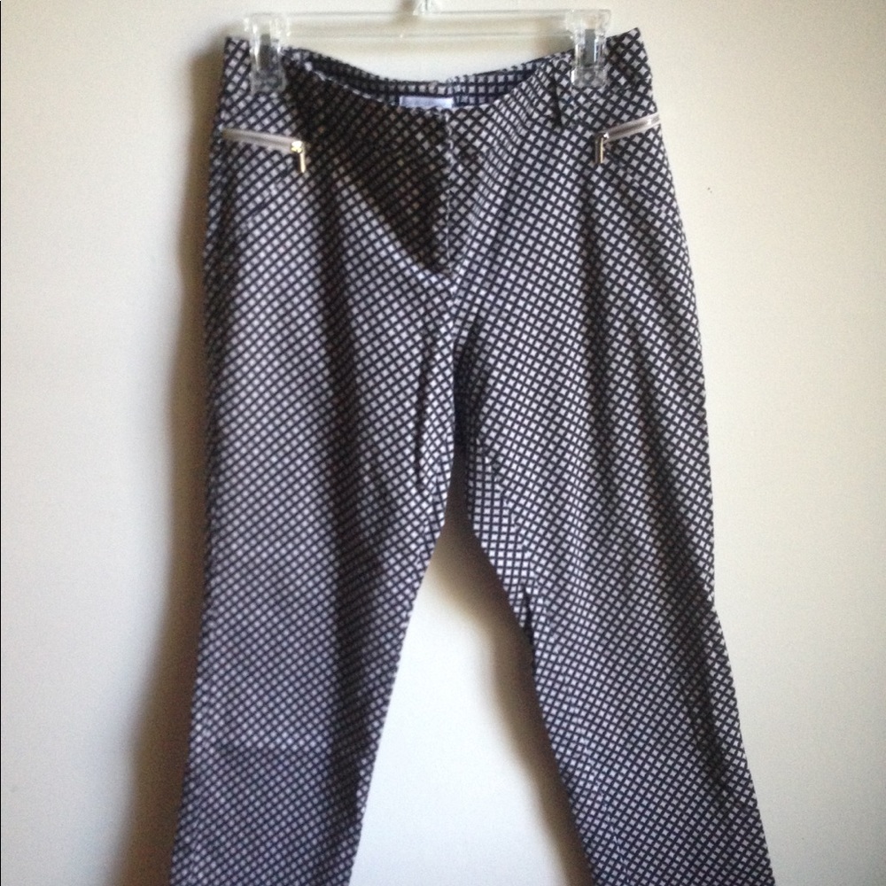 Womens Tan and Black Checkerboard Pants Size 8